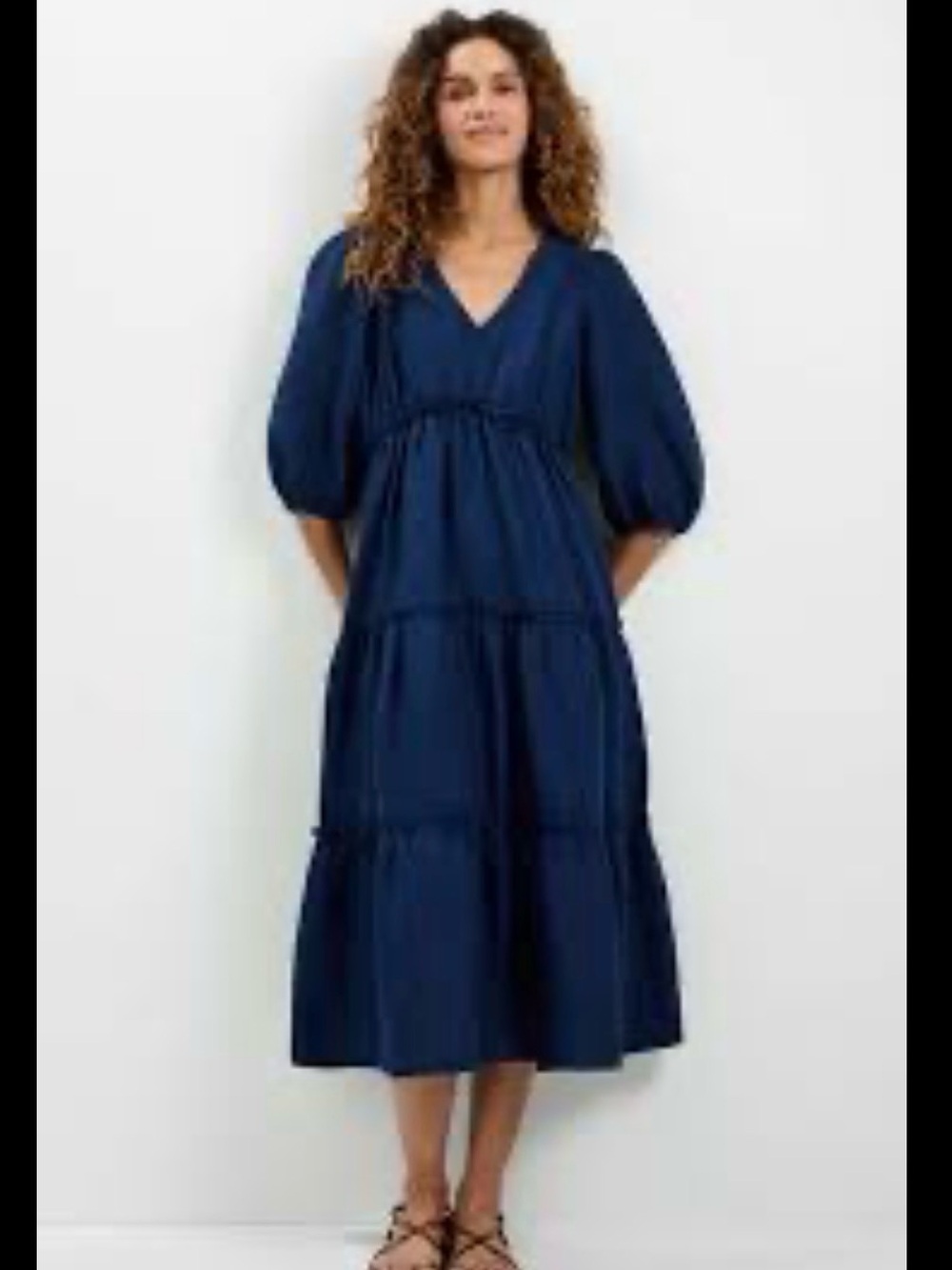 Trina Turk Blue Long Sleeve Maxi Dress
